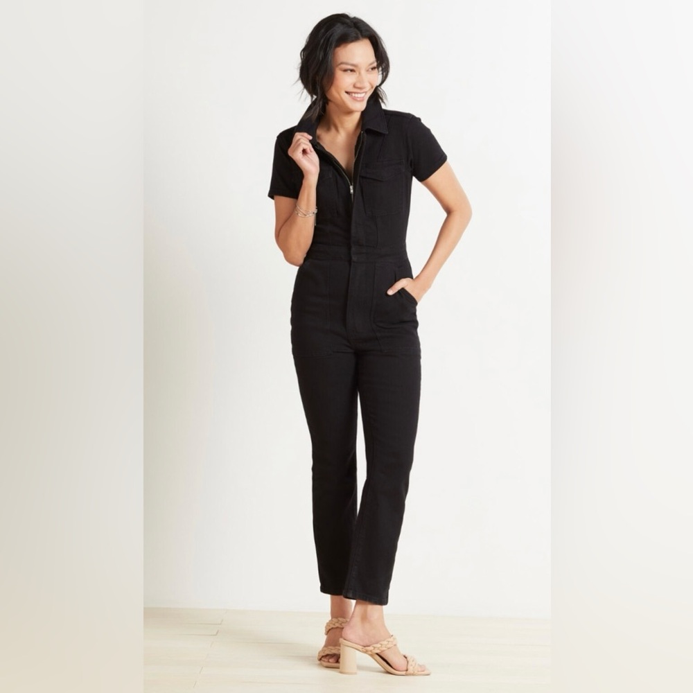 GOOD AMERICAN fit for Success straight leg denim Jumpsuit **READ DESCRIPTION**